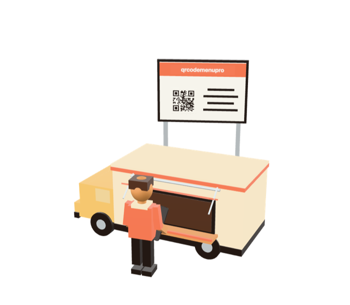 Chevalet de menu sur pied avec QR code